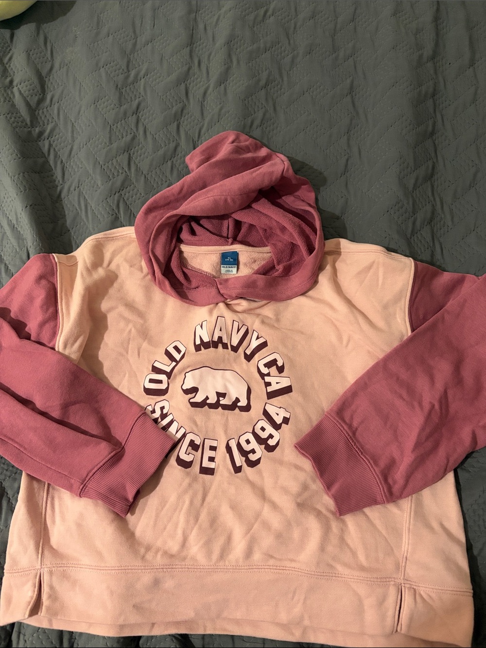 Old Navy Two-Tone Pink & Mauve Cowl Hoodie jovencita xL 14-16